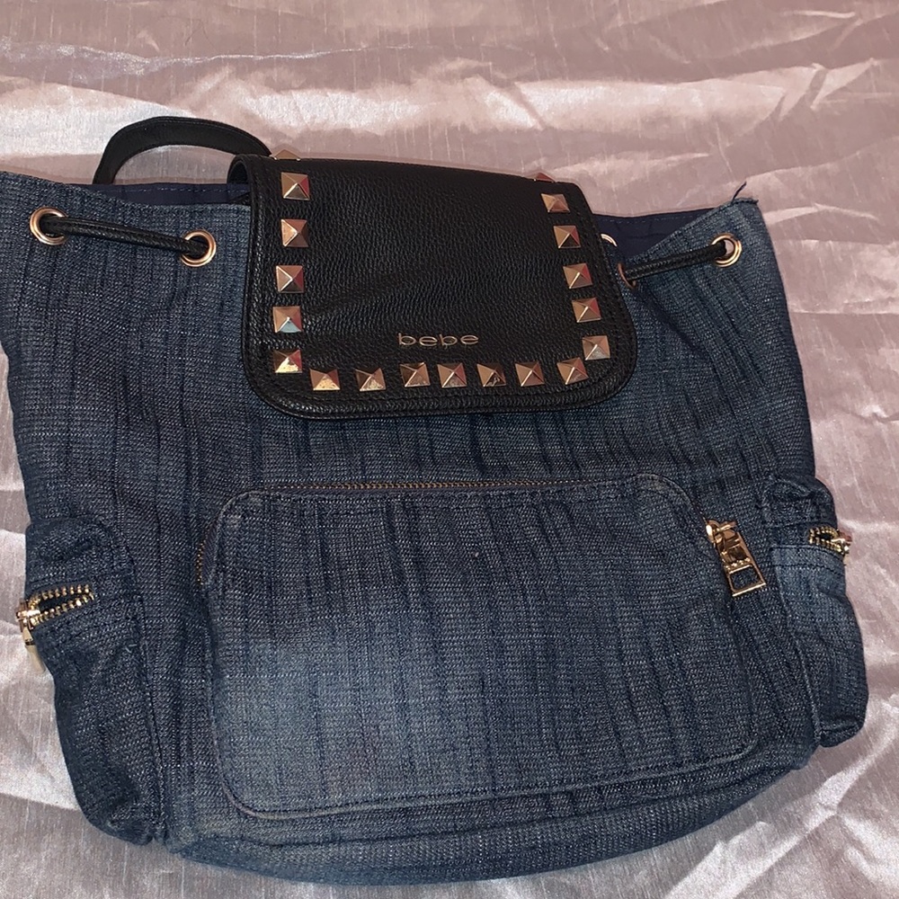 Bebe denim backpack.